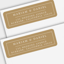 Elegante Borde Simple de Oro Dirección de Regreso