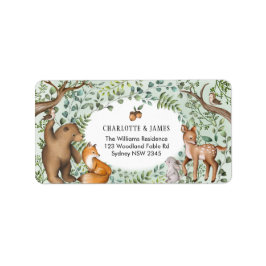 Etiqueta Elegante bosque Woodland Baby Animals Greeneration