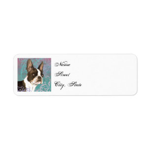Etiqueta Elegante Boston Terrier