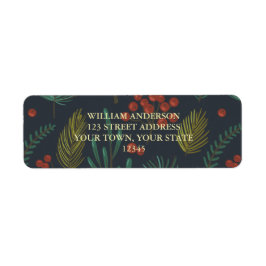 Etiqueta Elegante Botánico de Invierno