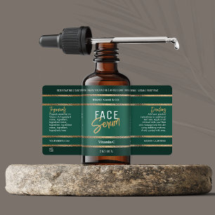 Etiqueta Elegante botella cosmética verde esmeralda Purpuri