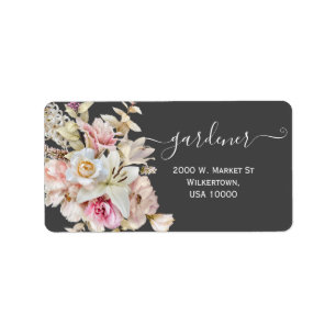 Etiqueta Elegante Bouquet de novias en gris