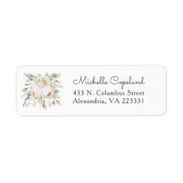 Etiqueta Elegante Bouquet floral de rosas blancas