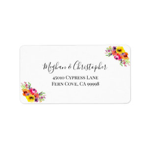 Etiqueta Elegante Bright Floral Wedding RSVP Dirección de d