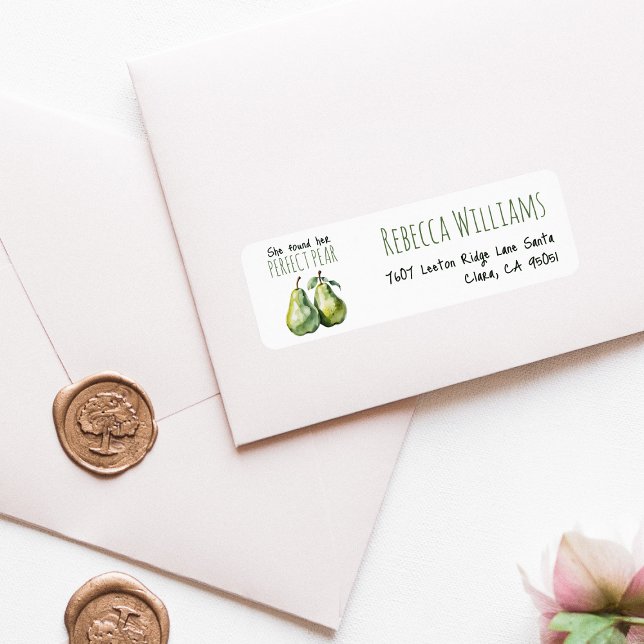 Etiqueta Elegante Brunch Perfect Pear Bridal Shower Direcci (Subido por el creador)