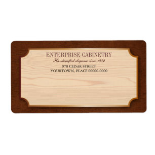 Etiqueta Elegante Cabaña De Madera