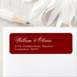 Etiqueta Elegante Caligrafía Boda Burgundy
