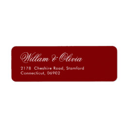 Etiqueta Elegante Caligrafía Boda Burgundy 