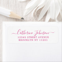 Elegante caligrafía con guijarros rosa magenta