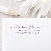 Elegante caligrafía de guion de gitano violeta púr