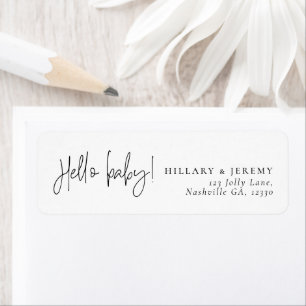 Etiqueta Elegante caligrafía Dirección de retorno de Baby S