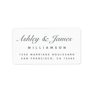 Etiqueta Elegante caligrafía Nombres de dirección de retorn