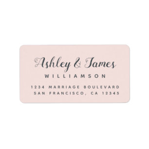 Etiqueta Elegante caligrafía Nombres dirección de retorno r