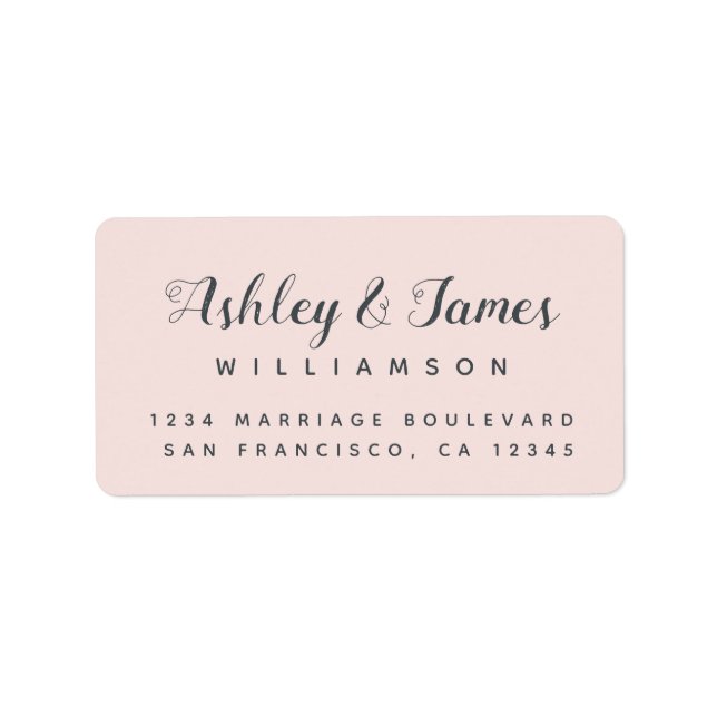 Etiqueta Elegante caligrafía Nombres dirección de retorno r (Frente)