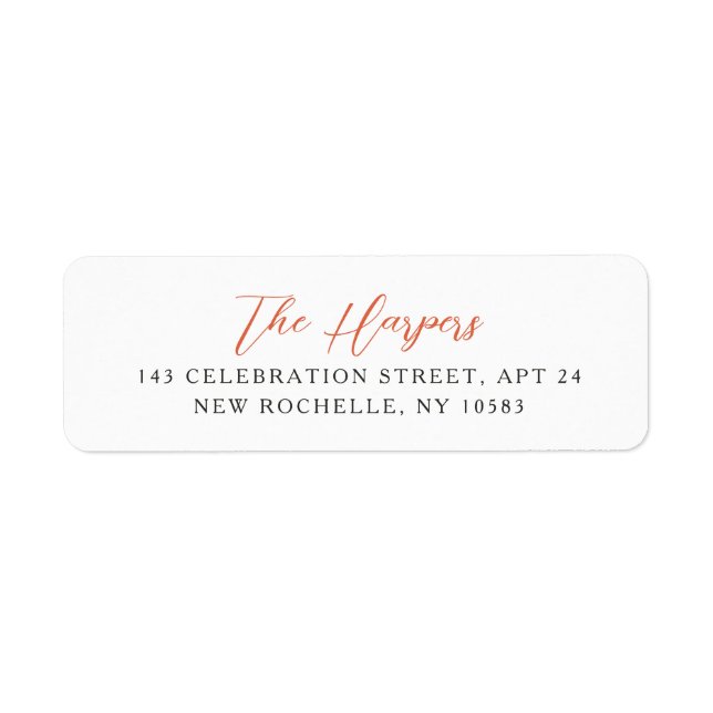 Etiqueta Elegante caligrafía Script Nombre personalizado ro (Frente)