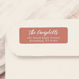 Etiqueta Elegante caligrafía tipografía clásica terracota