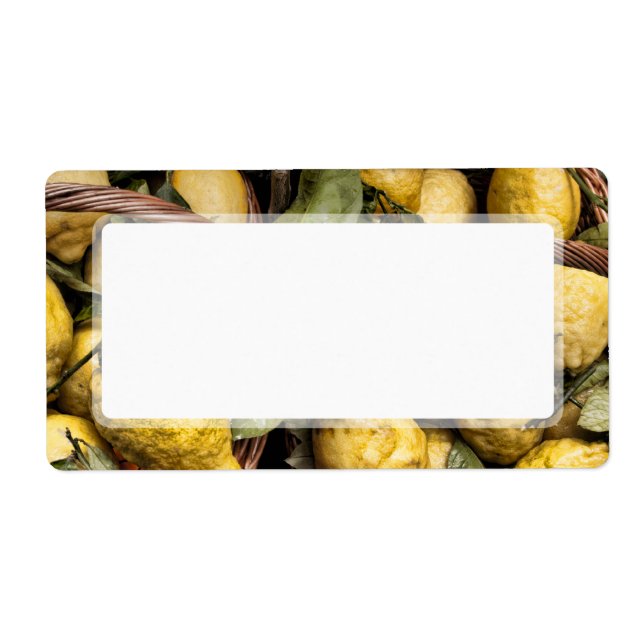 Etiqueta Elegante cesta italiana de limón Amalfi Coast Lemo (Frente)