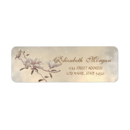 Etiqueta Elegante Chic Moderno Dirección Magnolia