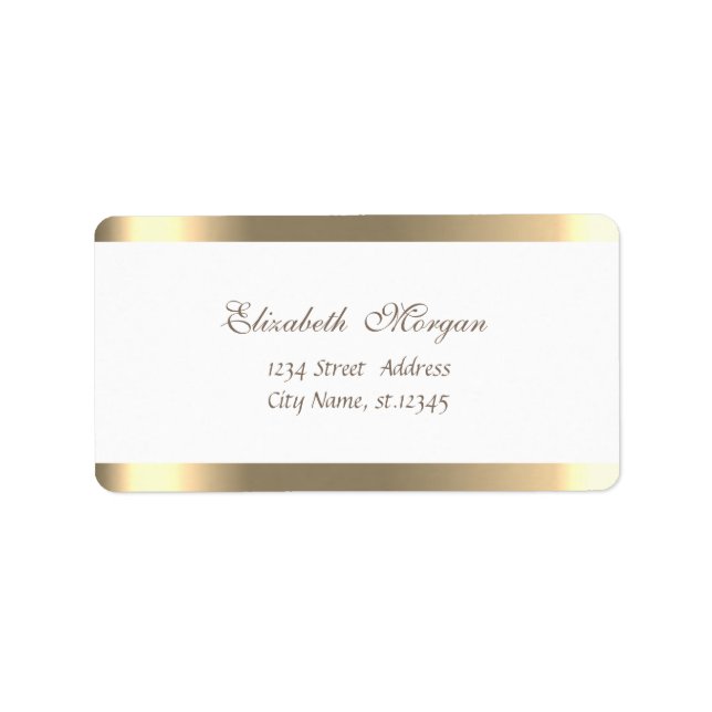 Etiqueta Elegante Chic  Simple, Blanco ,Rayado (Frente)