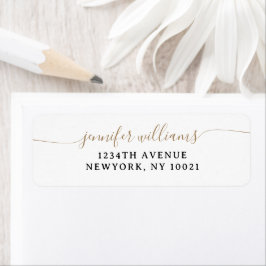 Etiqueta Elegante Chica Minimalista Clásica Escritura en Or