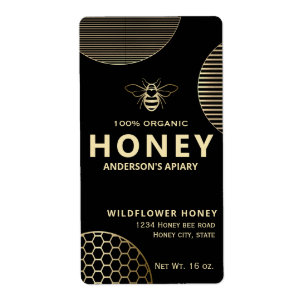 Etiqueta Elegante Círculos modernos miel de abeja