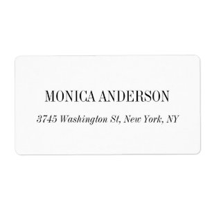 Etiqueta Elegante clásico blanco simple