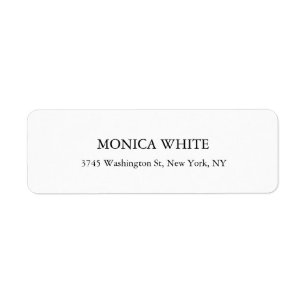 Etiqueta Elegante Clásico Elegante Blanco y Negro