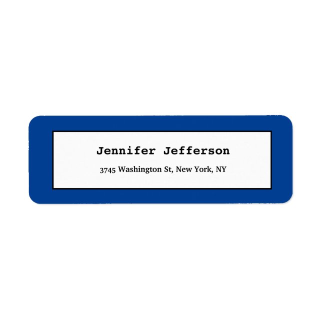 Etiqueta Elegante Clásico Llanto Profesional Azul Blanco (Frente)