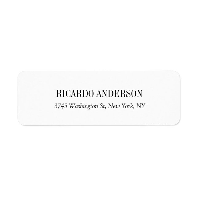 Etiqueta Elegante clásico sencillo blanco profesional (Frente)