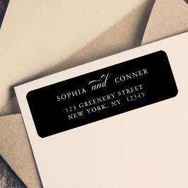 Etiqueta Elegante Classy Calligraphy Return Address Black