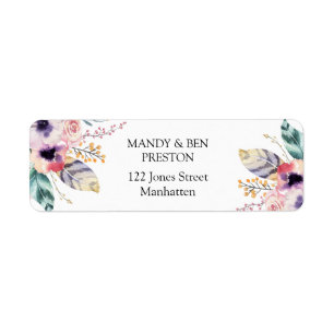 Etiqueta Elegante Colección Boda Boho-adresskleber