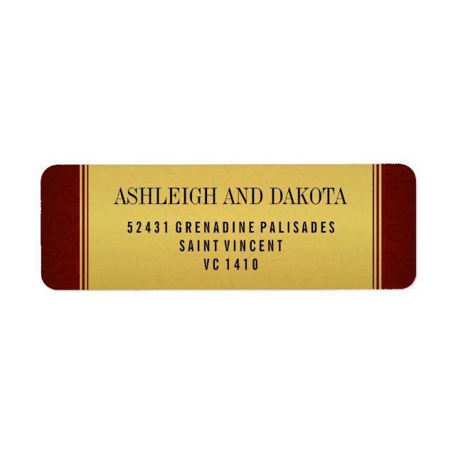 Etiqueta Elegante Colección de Bodas de marrones y overlay  (Frente)