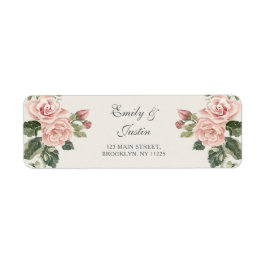 Etiqueta Elegante color de agua dirección Boda rosa Rubor