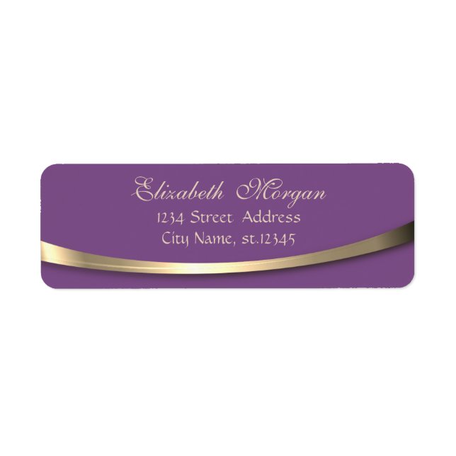 Etiqueta Elegante con estilo, violeta, dorado (Frente)