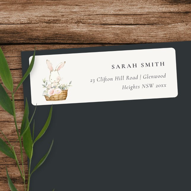 Etiqueta Elegante Conejo Aburrido En Aniversario De Los Niñ (Subido por el creador)