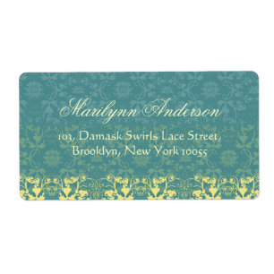 Etiqueta Elegante Damask Lace Floral Vintage Wedding Direcc