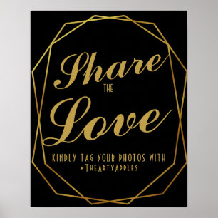 Etiqueta elegante de arte deco Gold y Black Social