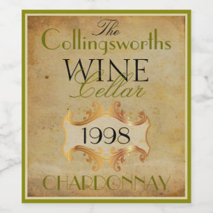 Etiqueta elegante de botellas de vino personalizad