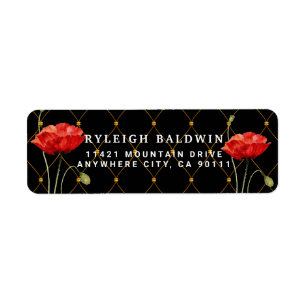 Etiqueta elegante de dirección de devolución de di