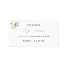 Etiqueta elegante de dirección de devolución de Ro