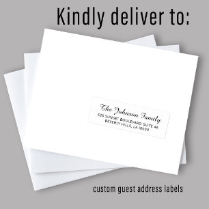 Etiqueta elegante de dirección de invitado individ