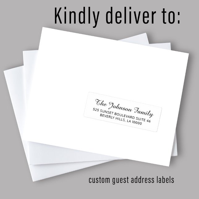 Etiqueta elegante de dirección de invitado individ (Subido por el creador)