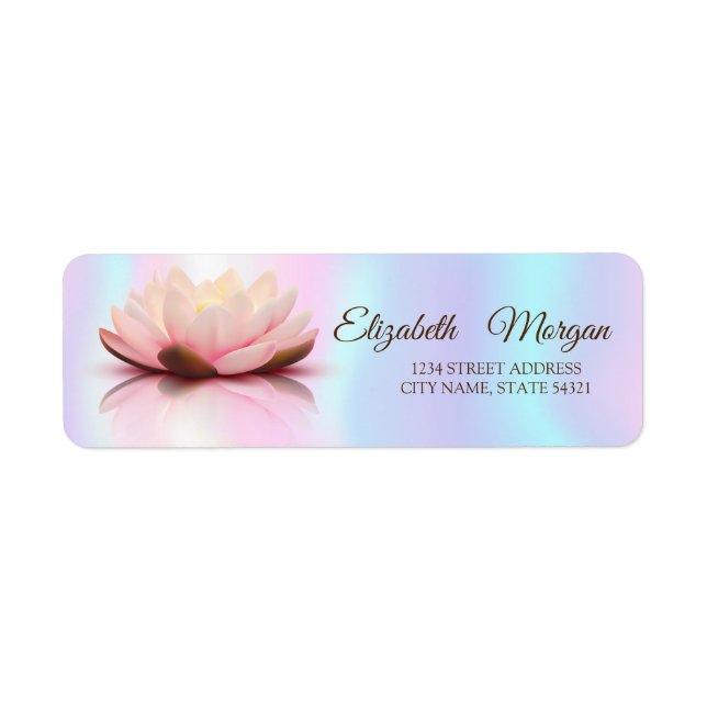 Etiqueta elegante de dirección glamorosa de Lotus  (Frente)