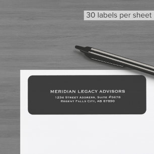 Etiqueta elegante de dirección Gray Business Retur