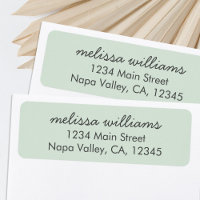 Etiqueta elegante de dirección Minimalista Verde a