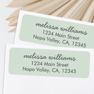 Etiqueta elegante de dirección Minimalista Verde a