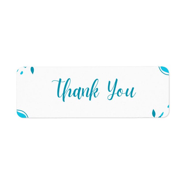 etiqueta elegante de "gracias" con letra cursiva (Frente)