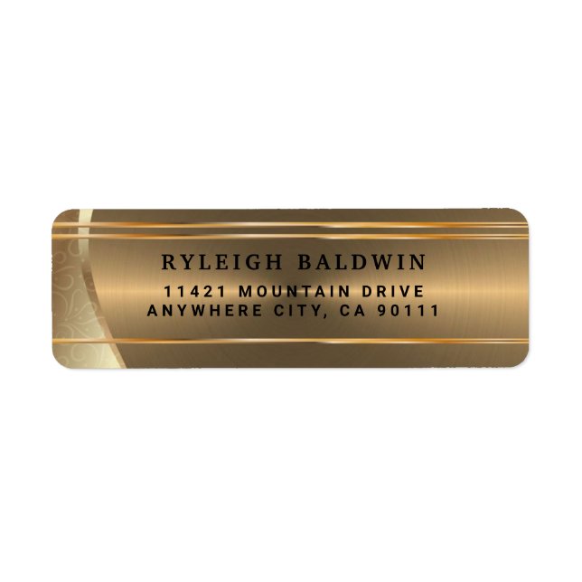 Etiqueta elegante de la dirección de retorno (Frente)