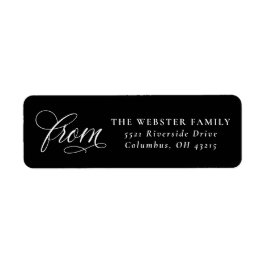 Etiqueta Elegante de la dirección de retorno simple en blan