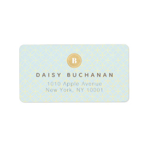 Etiqueta elegante de la dirección del Monograma de